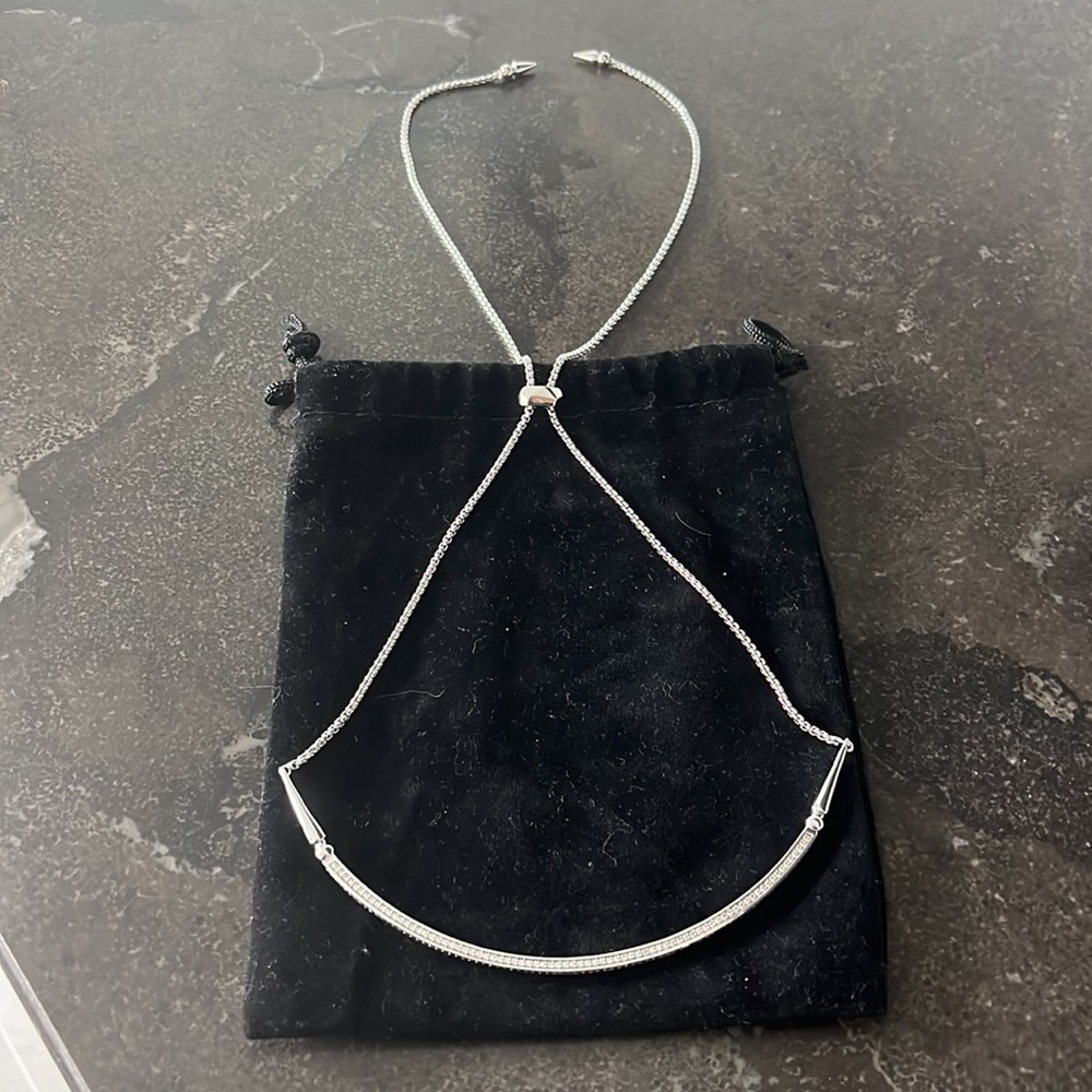 Kendra Scott Silver & Pave Adjustable Scottie Choker Necklace